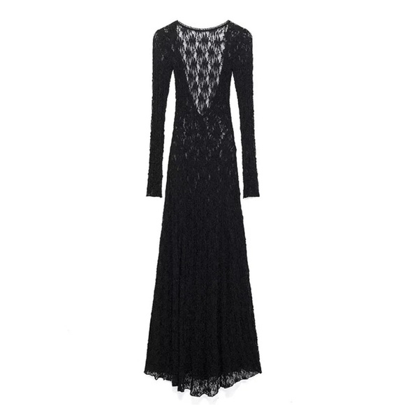 ZARA LONG LACE DRESS - Picture 2 of 3
